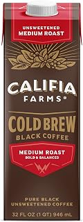 Califia Farms Unsweetened Cold Brew Coffee | 32 Oz | Dairy Free | Gluten Free | Plant Based | Non-GMO