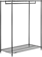 Global Industrial Free Standing Clothes Rack, 2 Shelf, 48"W x 24"D x 63"H, Black