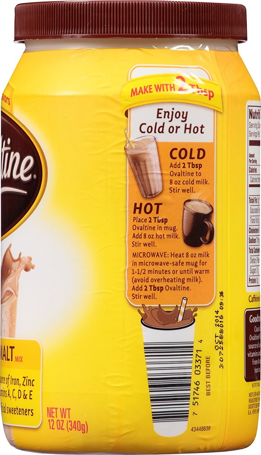 Ovaltine Classic Malt / 12 Ounce (Pack of 6) / 6 Chocolate Drink Mixes