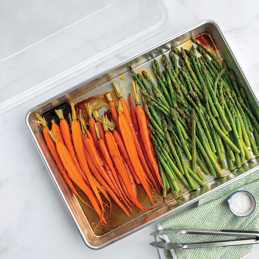 Naturals Big Batch Pan with Lid and Recipe Booklet by Nordic Ware – Extra-Large High-Sided + Lid + Recipe Booklet, Aluminum, Natural, Model 35769AMZM
