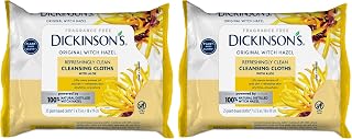 Dickinson's Original Refreshingly Clean Daily Cleansing Cloths, Witch Hazel and Aloe, 25 Count (Pack of 2)
