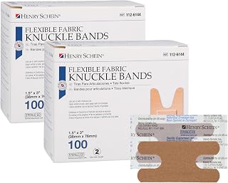 Henry Schein Fabric Adhesive Knuckle Bandages 1.5" x 3", Sterile, 200 Ct