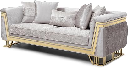 Glory Furniture Rebecca G00195A-S Sofa Shimmering Silver Velvet