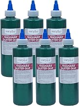 Handy Art Glitter Washable Glue, 8 oz., Green, 6/Pack (RPC146045-6)