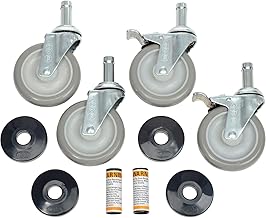 Nexel Stem Casters Set (4), 5" Polyurethane Wheel, 2 with Brakes, 1200 Lbs. Capacity