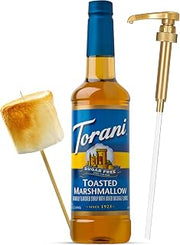 Torani Sugar Free Toasted Marshmallow Syrup for Coffee 25.4 Ounces Coffee Syrups and Flavors with Pump Syrup Dispenser