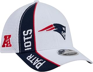 New Era Men's White/Navy New England Patriots Dash 39THIRTY M-Crown Flex Hat