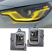 Generic 2Pcs Lemon Yellow DRL Angel Eyes LED Module Set Fit For 2023 2024 2 Series G87 G42 M2 M240I CSL Style Daytime Running Lights,USA Vision, Turn Light LED Module SET(Yellow)
