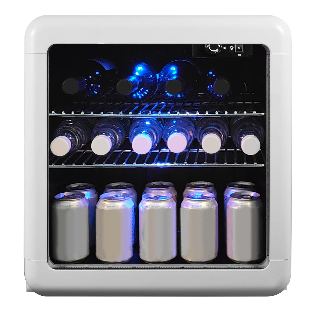 1.7 cu. ft. Retro Mini Beverage Cooler in White by Magic Chef – Medium, 1.7 cubic_feet, Plastic, White, Model MCB17CHW