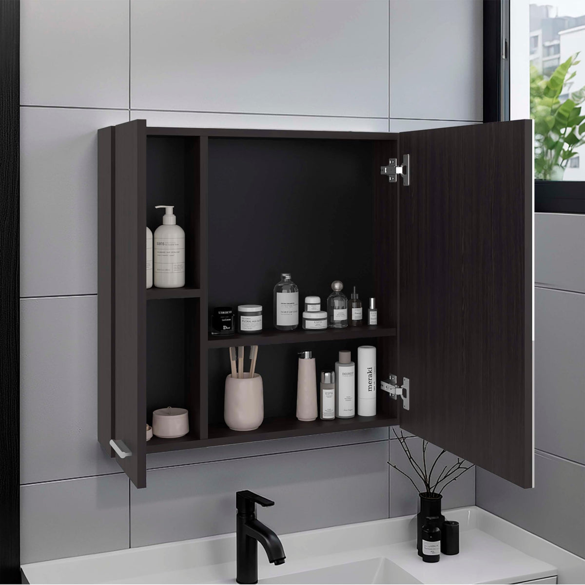 DEPOT E-SHOP Black Wengue / 1 Medicine Cabinets