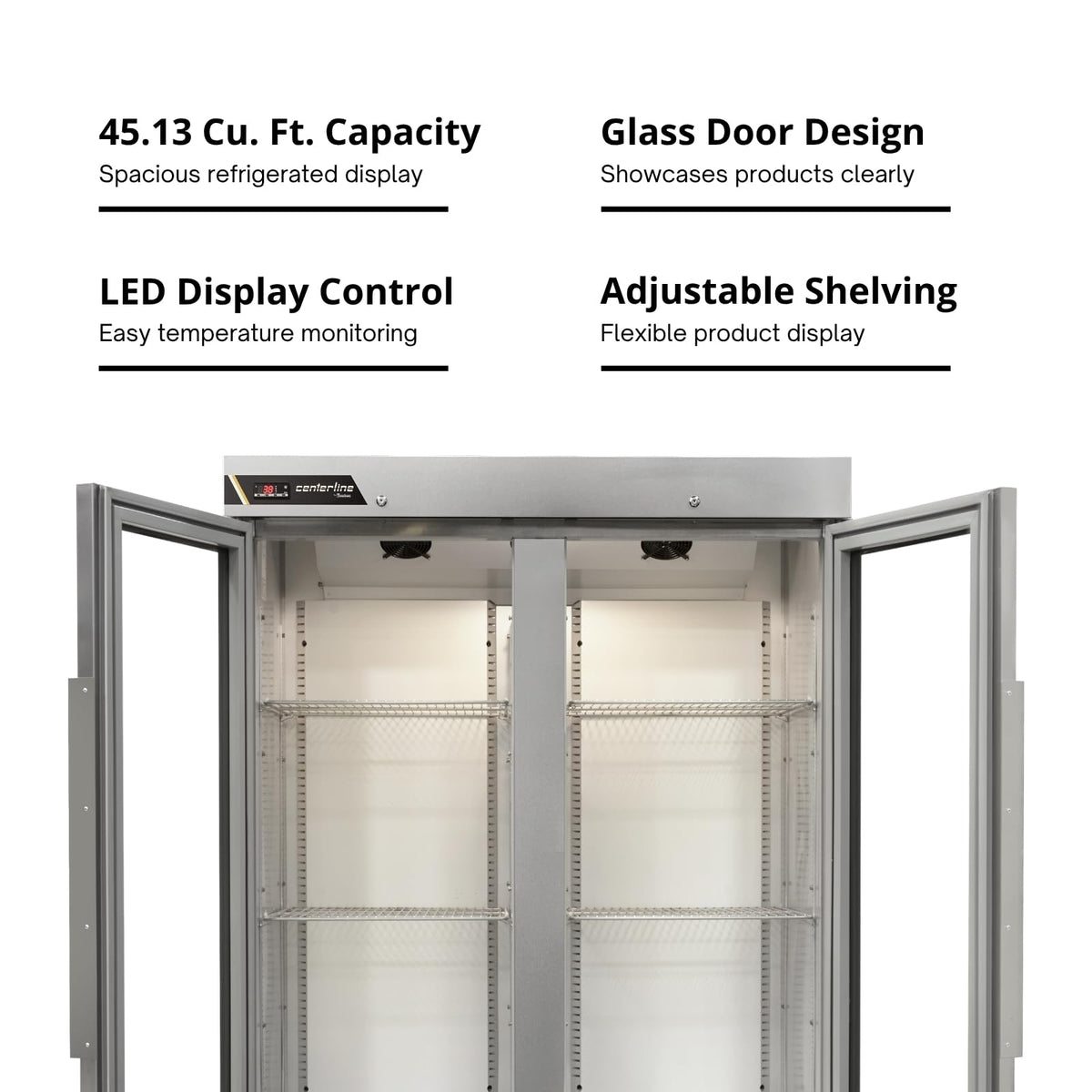 Traulsen (2) Glass Doors / Silver / 45.13 cubic_feet Refrigerators
