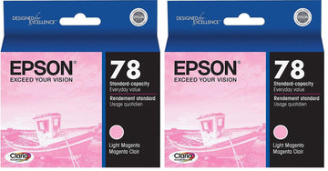 78 Claria Hi-Definition Ink Standard Capacity Light Magenta Cartridge (T078620) Works with Artisan by Epson – 2 Pack, Other, Light Magenta, Pack of 2, Model T078620-S