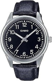 Casio MTP-V005L-1B4 Men's Standard Analog Black Leather Band Black Numbers Dial Watch