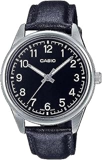 Casio MTP-V005L-1B4 Men's Standard Analog Black Leather Band Black Numbers Dial Watch