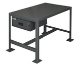 Steel Medium Duty Machine Tables with Drawer by Durham – Steel, Gray, Model MTD243636-2K195