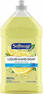 Softsoap Liquid Hand Soap Refill Refreshing Scent Pour Bottle, Yellow, Citrus, 32 Fl Oz