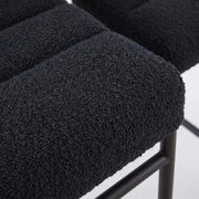 Black Boucle Fabric Counter Height Stool by Furnifact – Fabric, Steel, Wood, Black