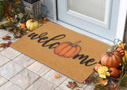 CaySep Pumpkin Welcome Doormat, 17 x 29 Inch, One Pumpkin