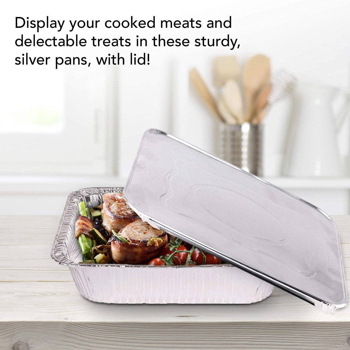 Stock Your Home 10 Pack w/ Lids / Silver / With Lids Disposable Cookware
