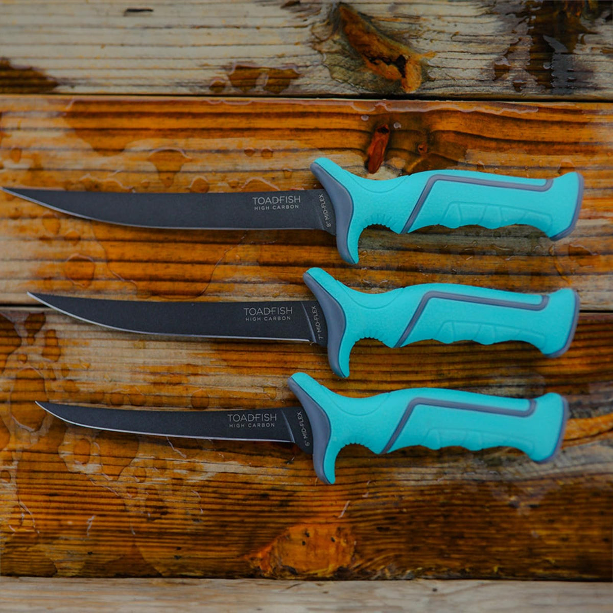 8 in Fishing Fillet Knife by Toadfish – 8 inch, Teal, Model TF1163