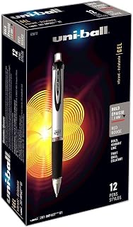 Uni-Ball 207 Impact Roller Ball Retractable Gel Pen, Red Ink, Bold, Case of 2