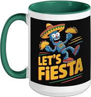 Robotics Lets Fiesta Shirts Funny Kids Cinco De Mayo 2026 Ceramic Mug, Dark Green/White, 15oz