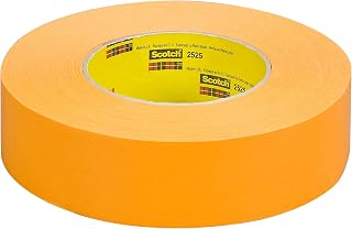 3M Performance Flatback Tape 2525, Orange Color, 48 mm x 55 m, 24 Rolls | 9.5 mil, High Visibility, High Tack, High Temperature, Hand Tearable