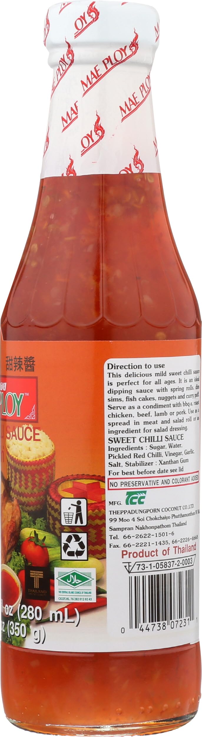 Sauce Chili Sweet, 10 Fl Oz by Mae Ploy – 12 oz x 12, Model 00222272