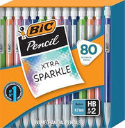 BIC Xtra Sparkle Mechanical Pencil #2, 0.7 mm Medium Point, 80 Pack