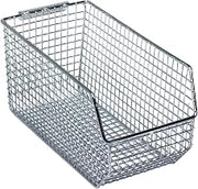 Quantum Storage QMB530C Mesh Stack & Hang Part Organizer Chrome Bins - 10-3/4" x 5-1/2" x 5" - 10 Pack