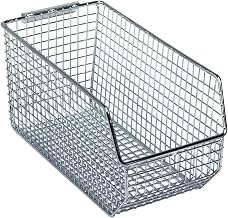 Quantum Storage QMB530C Mesh Stack & Hang Part Organizer Chrome Bins - 10-3/4" x 5-1/2" x 5" - 10 Pack