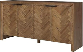 Kingston Herringbone 4-Door Sideboard - Hazelnut Brown