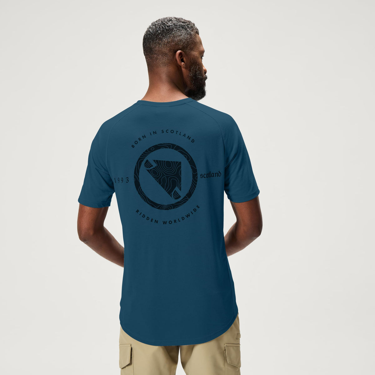 Mens Loop Short Sleeve Cycling Tech Tee Barra Blue by Endura – Small, Barra Blue, Model MLoopSSTechTee1.0