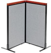 Global Industrial 24-1/4"W x 43-1/2"H Deluxe Freestanding 2-Panel Corner Room Divider, Gray