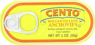 Cento Rolled Fillet Anchovies, 2 Ounce Tins (Pack of 25)
