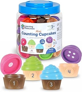 Learning Resources Mini Counting Cupcakes - Birthday Cake, Sensory Toys, Montessori Preschool Activities, Kitchen Play Food Sets for Kids, Fine Motor Games