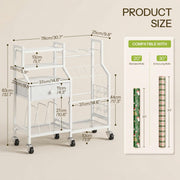 Hoobro Wrapping Paper Cart, Rolling Organizer with Drawer, White