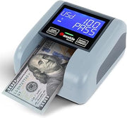 Cassida Quattro Fast Automatic Currency Counterfeit Detector with Advanced Sensors (UV,MG,IR,MT,Thickness,Size) - All-Orientation Feeding - Rechargeable Battery - 3.5" Value (Pass/Fail + UV/MG)
