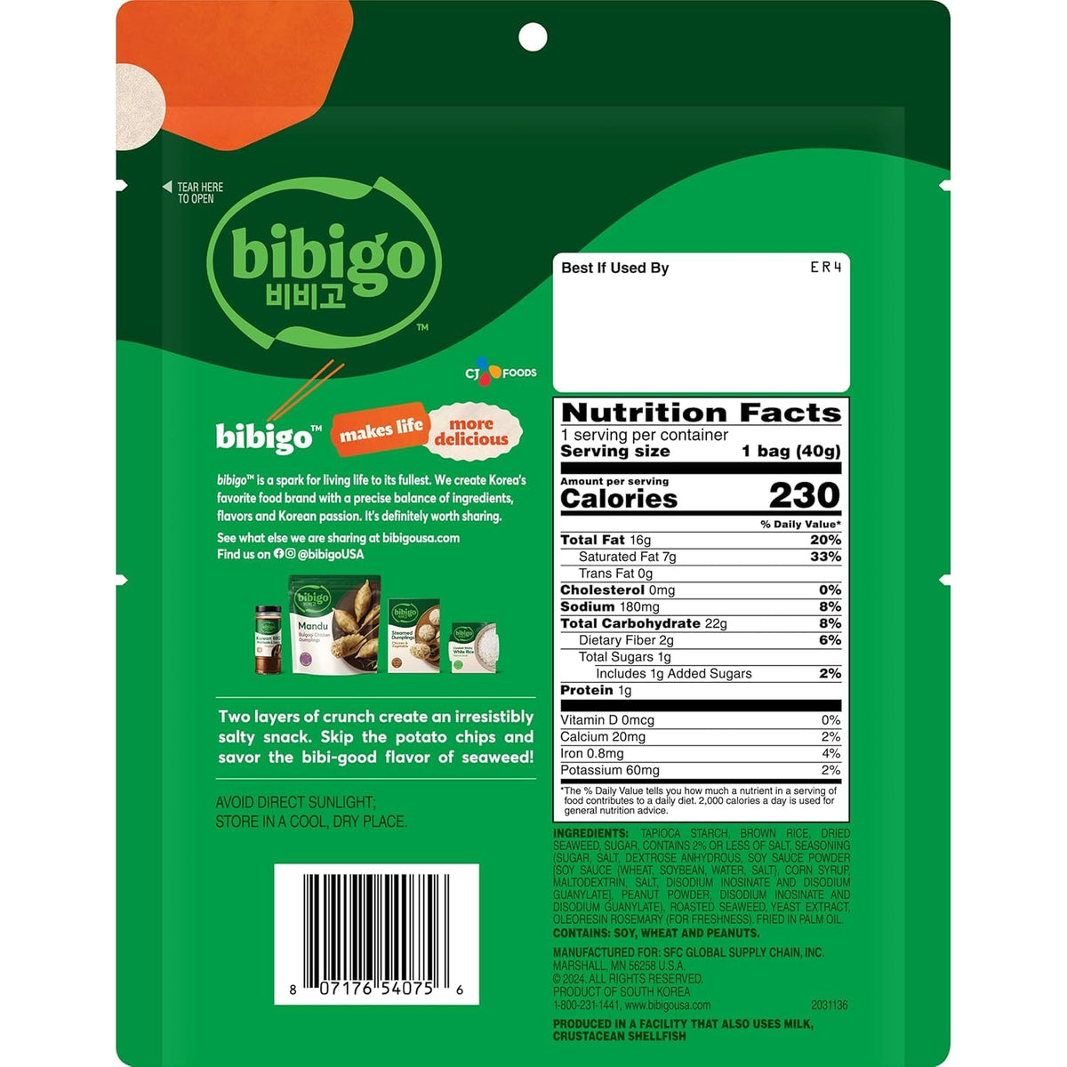 Seaweed Chips by bibigo – 1.41 Ounce (Pack of 1)