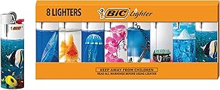 BIC Maxi Pocket Lighter, Special Edition What's Inside Series, 8 Count Pack of Lighters
