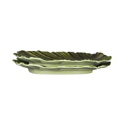 Medium Palm Leaf Plate by Elite Global Solutions – 11", Melamine, Design Green, Pack of 6, Model D1110PL-DG