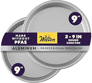 Wilton Aluminum Round Cake Pan Set, Made Without PFAS, 9 x 2 in