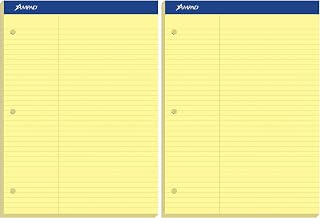 Ampad 20245 Double Sheets Pad, Law Rule, 8 1/2 x 11 3/4, Canary, 100 Sheets (Pack of 2)