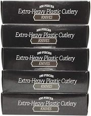 Fineline Flairware Collection Heavy Duty Clear Plastic Knives - Quality, Extra Durable Disposable Knives, Practical for Serving and Portioning Hot and Cold Food [500 count]