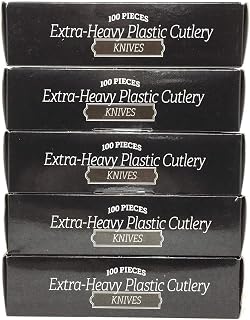 Fineline Flairware Collection Heavy Duty Clear Plastic Knives - Quality, Extra Durable Disposable Knives, Practical for Serving and Portioning Hot and Cold Food [500 count]