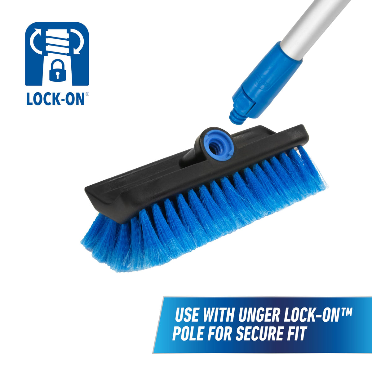 UNGER 10 inches (Pack of 1) / Multi-Angle Wash Brush / Blue Squeegees