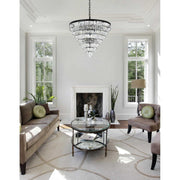 Josephine 29 Light Chandelier Black by Lighting Design – Iron and Crystal, Black