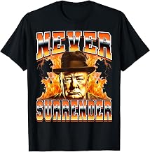 Never Surrender Winston Churchill British 90s Bootleg Style T-Shirt