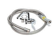 Pot and Glass Filler with Hook Nozzle and 68" Flexible Stainless Steel Hose by T&S Brass – Large, Stainless Steel, Model B-0102-A