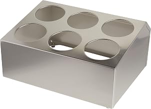 Winco 6 Hole Flatware Cylinder Holder, 2-Tier | Six-hole layout, Easy-to-clean surface, Restaurant service, Great for Organization, Storage and Service Counters